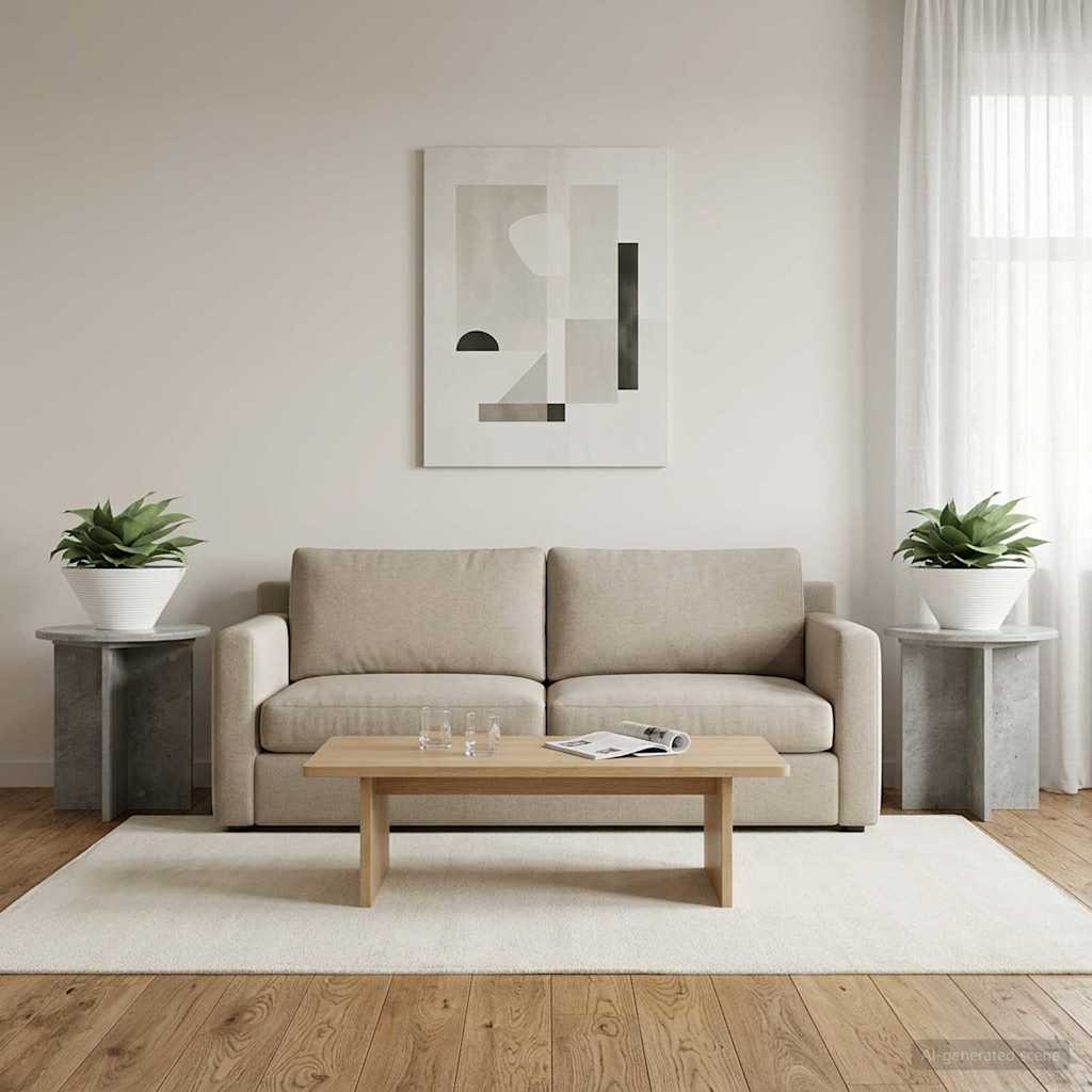 vidaXL Plant Stand 2 pcs Concrete Grey 40 x 40 x 40 cm Engineered Wood