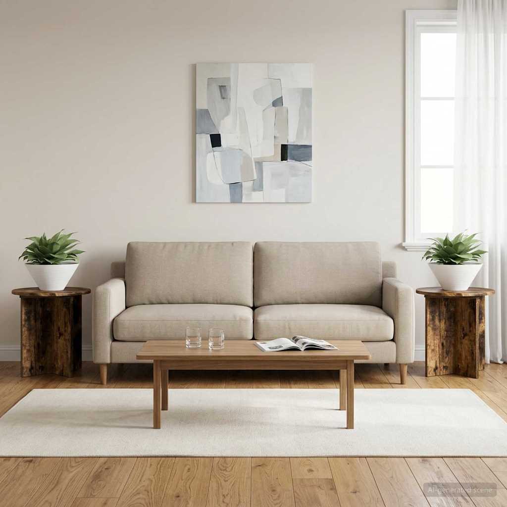 vidaXL Plant Stand 2 pcs Smoked Oak 40 x 40 x 40 cm Engineered Wood
