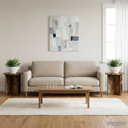 vidaXL Plant Stand 2 pcs Smoked Oak 40 x 40 x 40 cm Engineered Wood