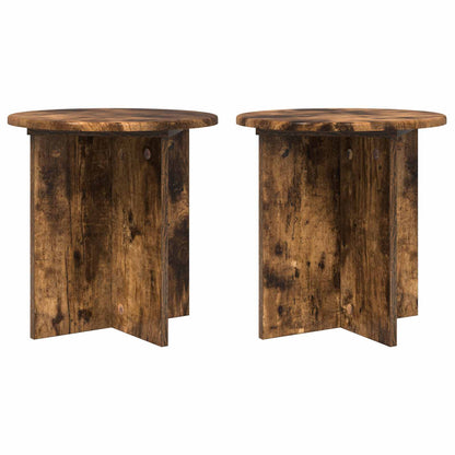 vidaXL Plant Stand 2 pcs Smoked Oak 40 x 40 x 40 cm Engineered Wood