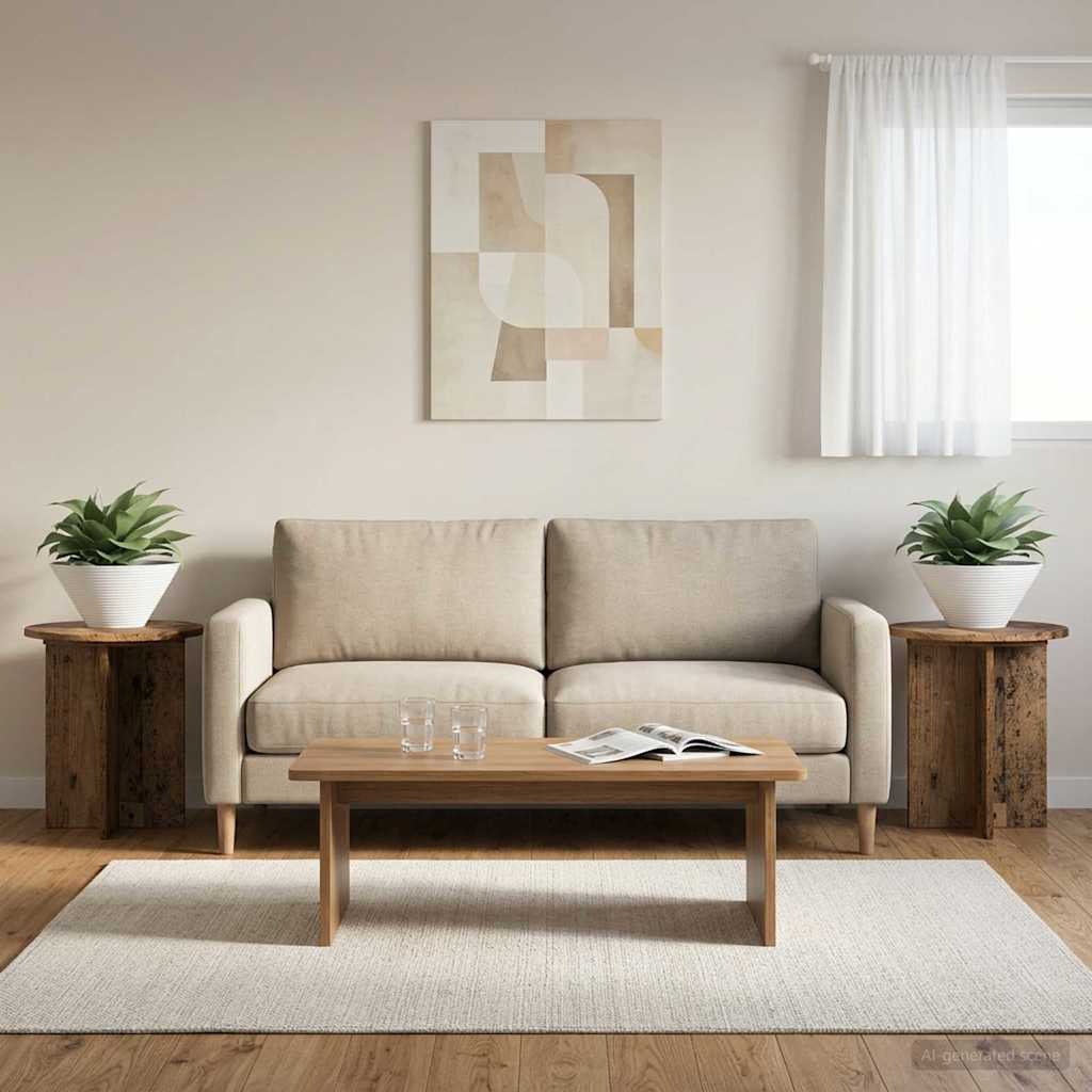vidaXL Plant Stand 2 pcs Old Wood 40 x 40 x 40 cm Engineered Wood
