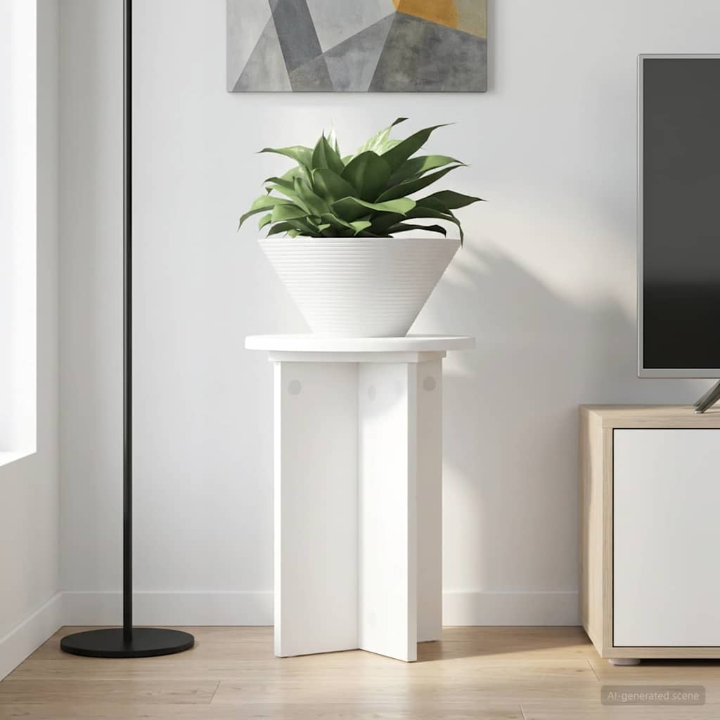 vidaXL Plant Stand 2 pcs White Ø29.5 x 40 cm Engineered Wood