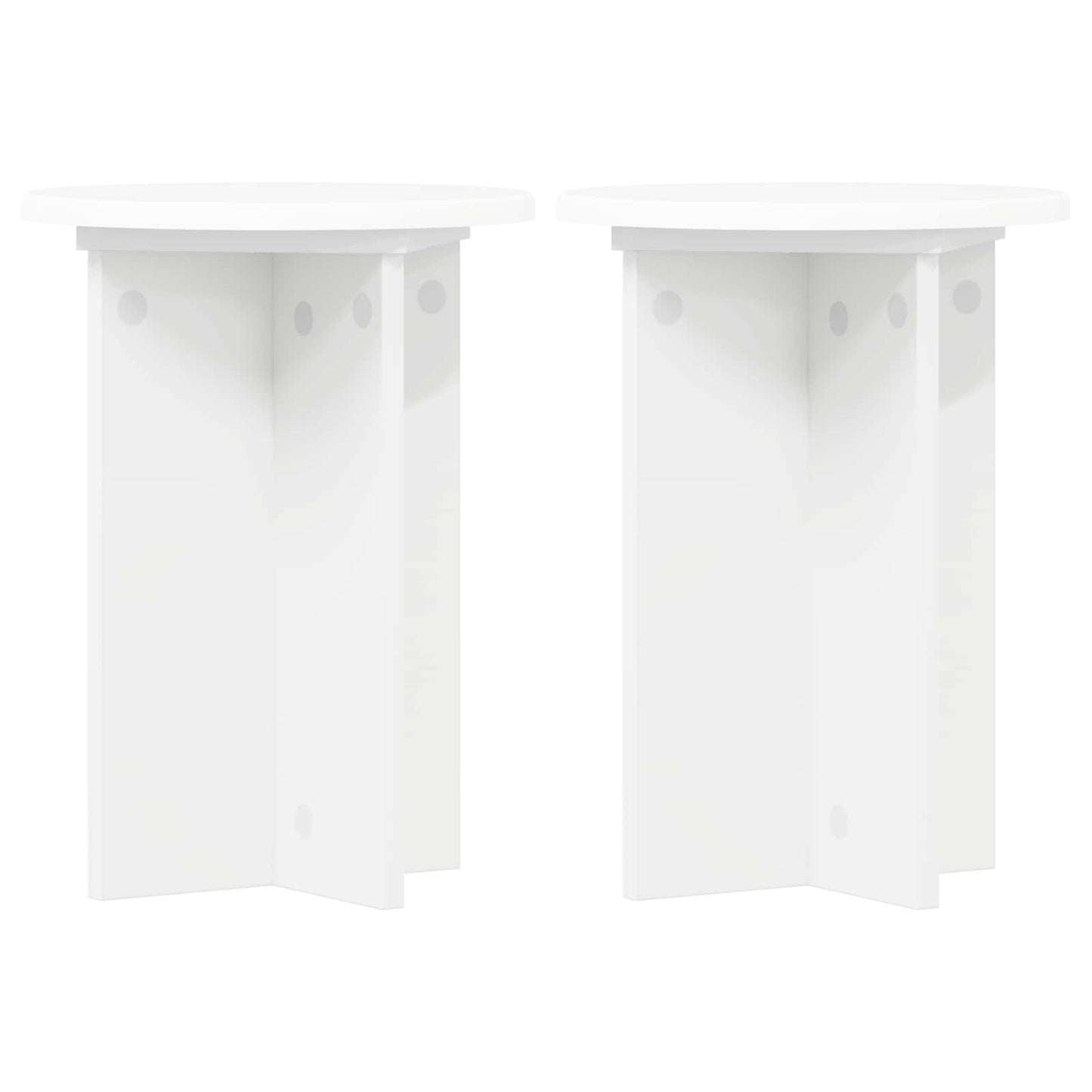 vidaXL Plant Stand 2 pcs White Ø29.5 x 40 cm Engineered Wood