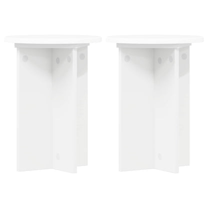 vidaXL Plant Stand 2 pcs White Ø29.5 x 40 cm Engineered Wood
