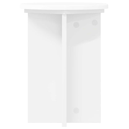 vidaXL Plant Stand 2 pcs White Ø29.5 x 40 cm Engineered Wood