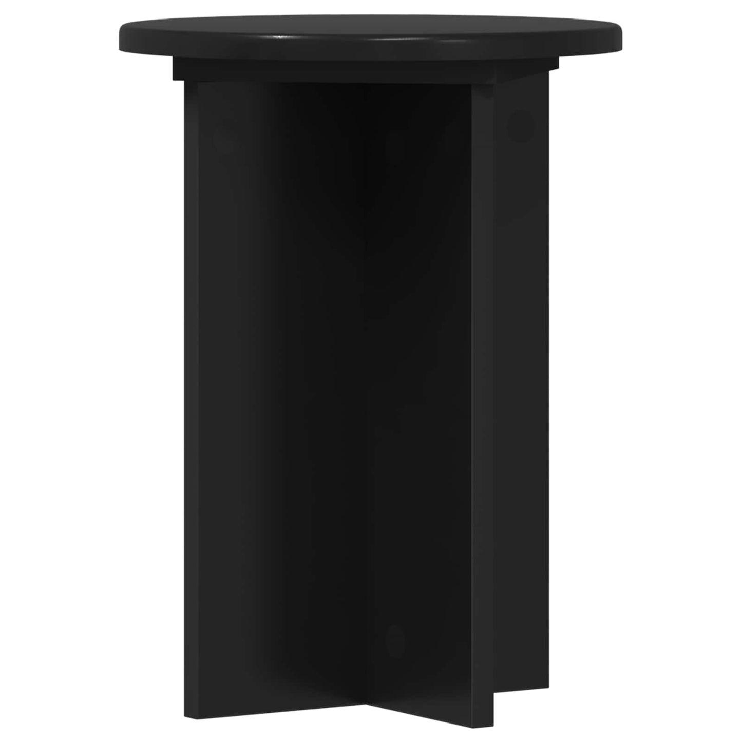 vidaXL Plant Stand 2 pcs Black Ø29.5 x 40 cm Engineered Wood