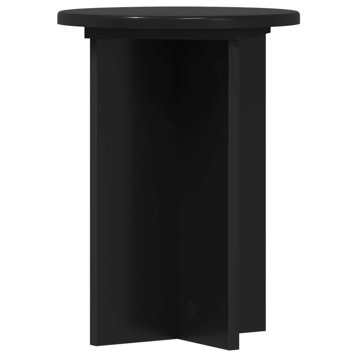 vidaXL Plant Stand 2 pcs Black Ø29.5 x 40 cm Engineered Wood