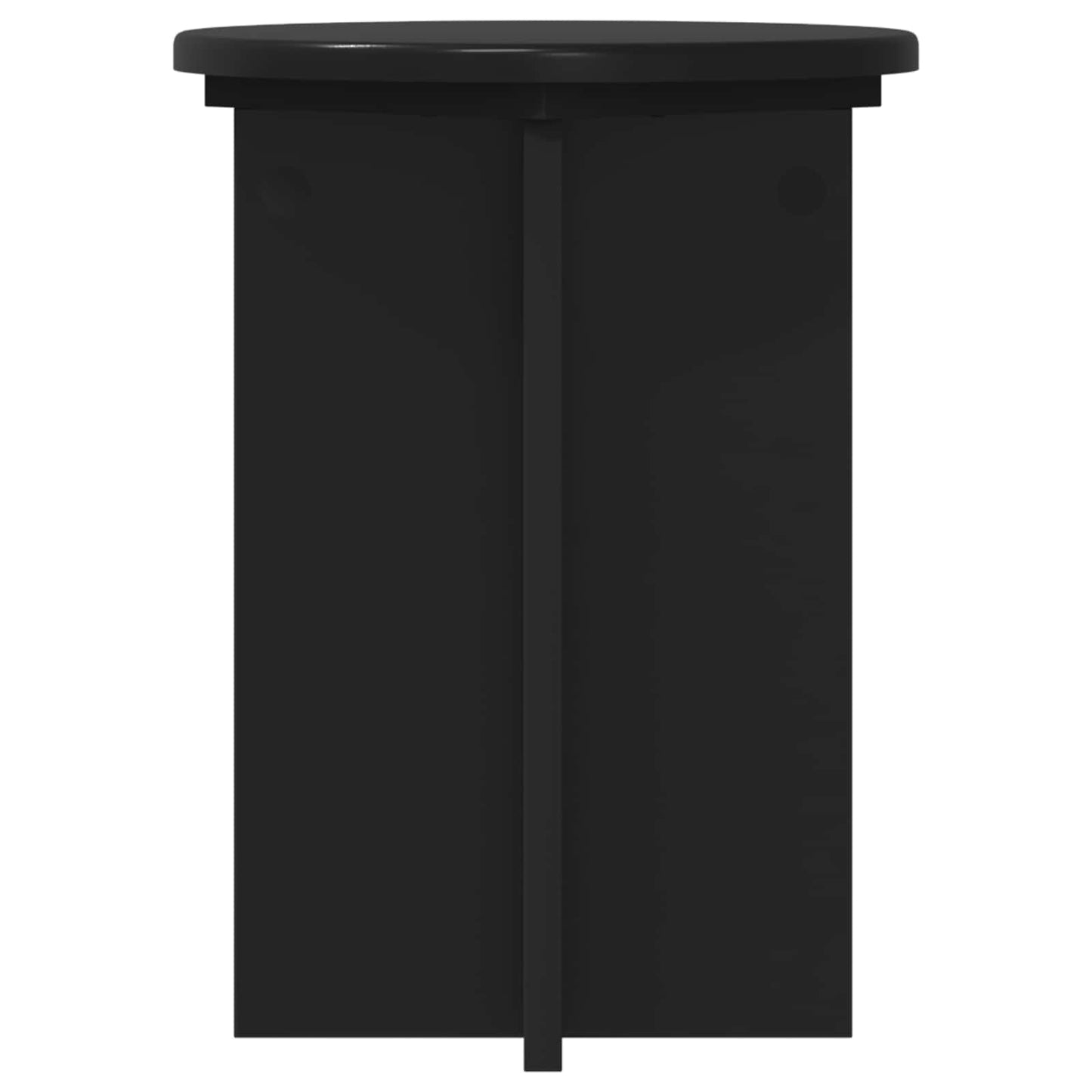 vidaXL Plant Stand 2 pcs Black Ø29.5 x 40 cm Engineered Wood