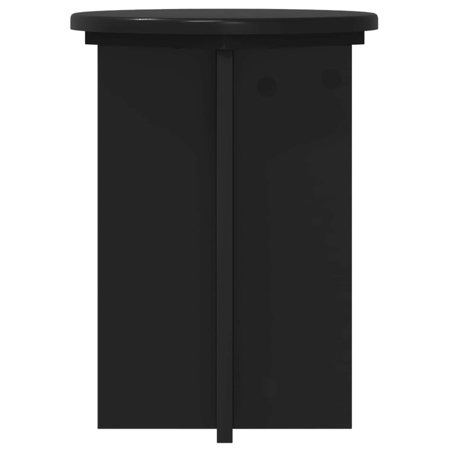 vidaXL Plant Stand 2 pcs Black Ø29.5 x 40 cm Engineered Wood