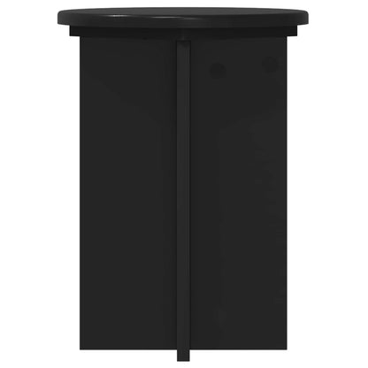 vidaXL Plant Stand 2 pcs Black Ø29.5 x 40 cm Engineered Wood