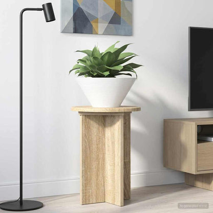vidaXL Plant Stand 2 pcs Sonoma Oak Ø29.5 x 40 cm Engineered Wood