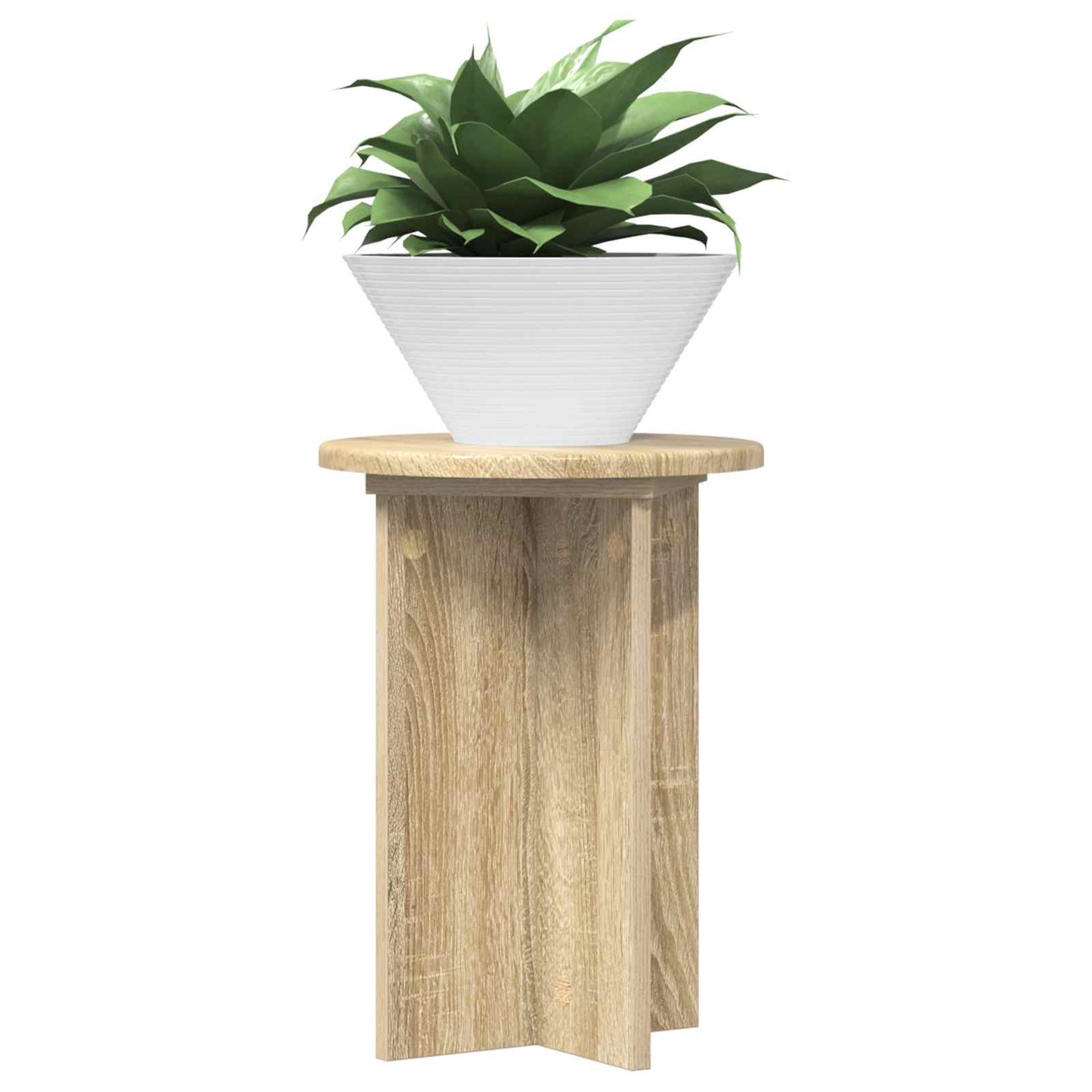 vidaXL Plant Stand 2 pcs Sonoma Oak Ø29.5 x 40 cm Engineered Wood