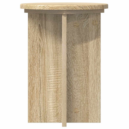 vidaXL Plant Stand 2 pcs Sonoma Oak Ø29.5 x 40 cm Engineered Wood