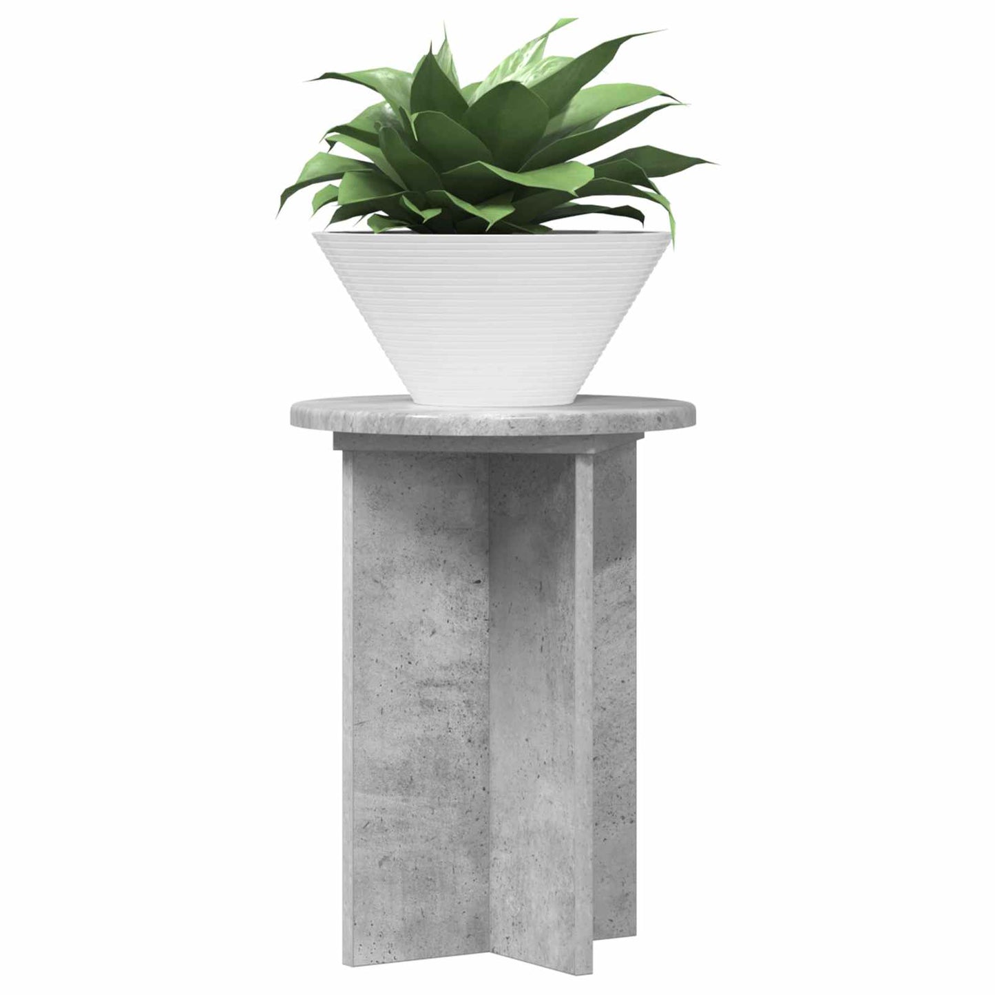 vidaXL Plant Stand 2 pcs Concrete Grey Ø29.5 x 40 cm Engineered Wood