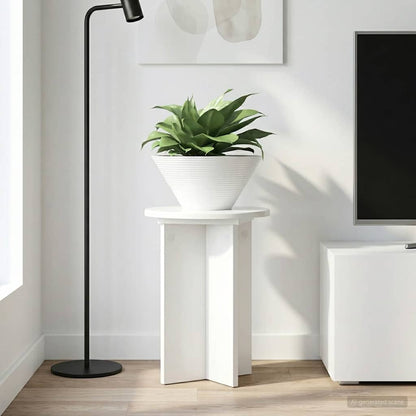 vidaXL Plant Stand 2 pcs High Gloss White Ø29.5 x 40 cm