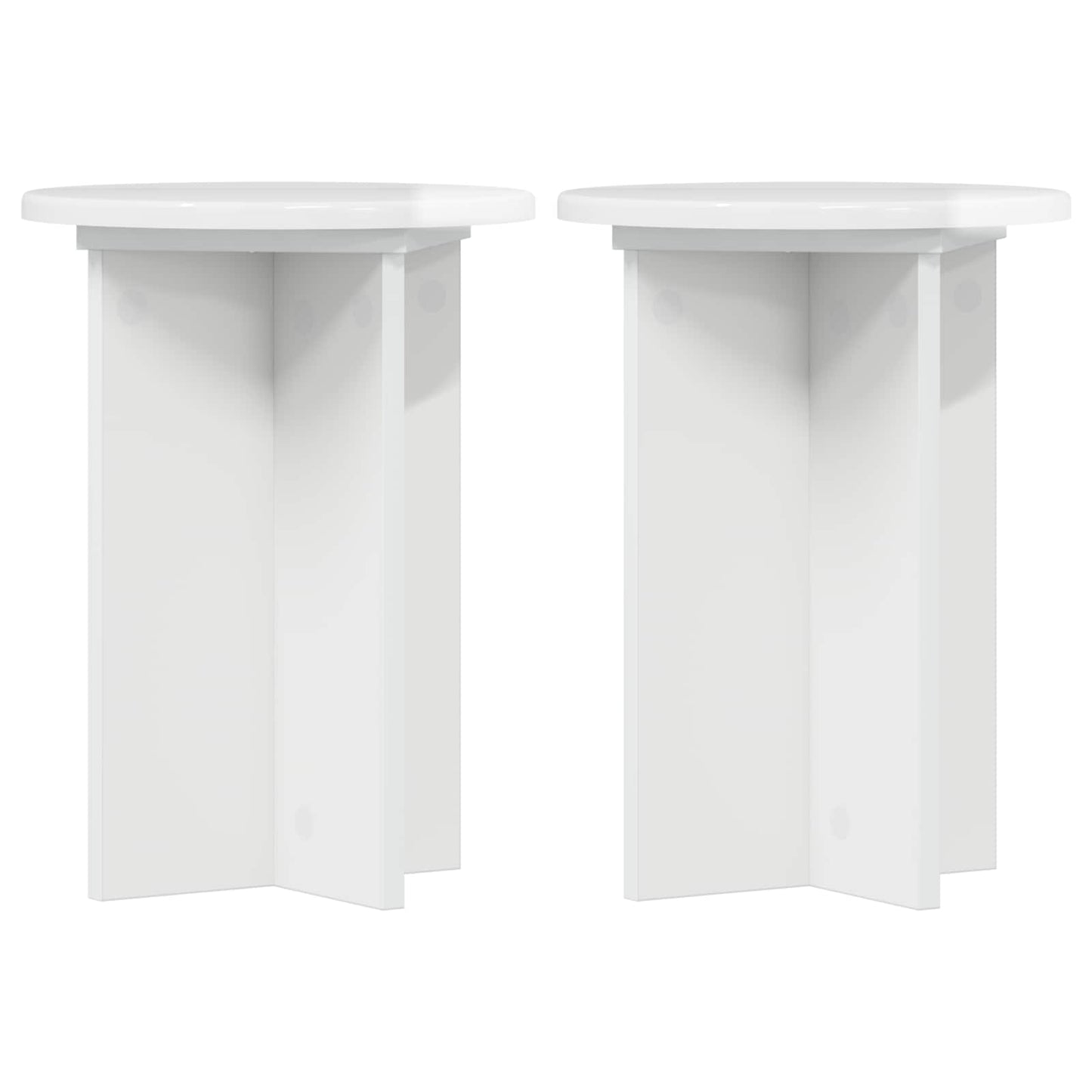 vidaXL Plant Stand 2 pcs High Gloss White Ø29.5 x 40 cm
