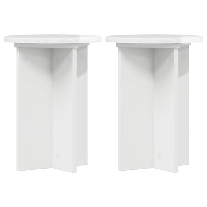 vidaXL Plant Stand 2 pcs High Gloss White Ø29.5 x 40 cm