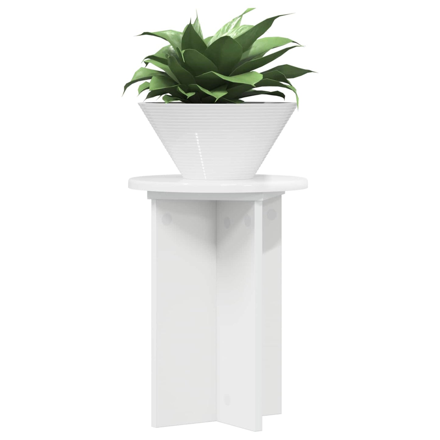 vidaXL Plant Stand 2 pcs High Gloss White Ø29.5 x 40 cm