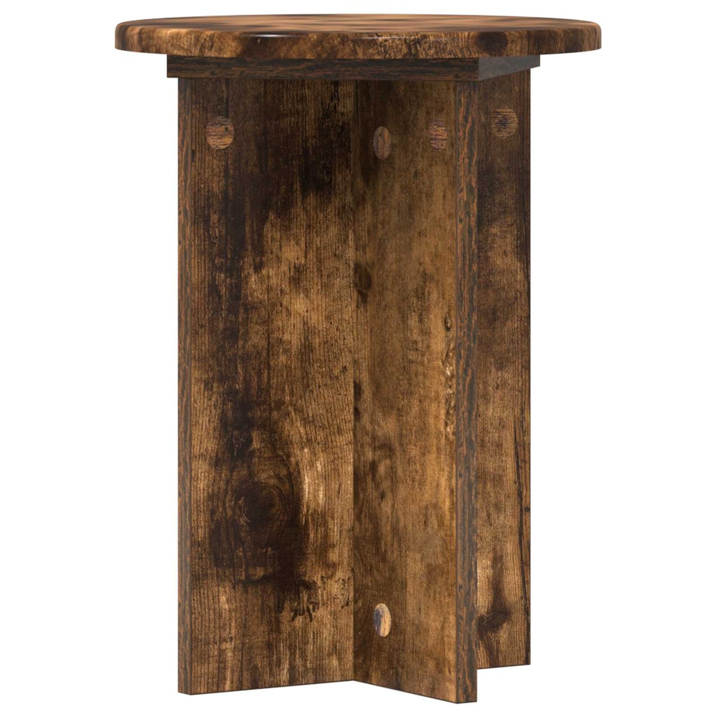 vidaXL Plant Stand 2 pcs Smoked Oak Ø29.5 x 40 cm Engineered Wood