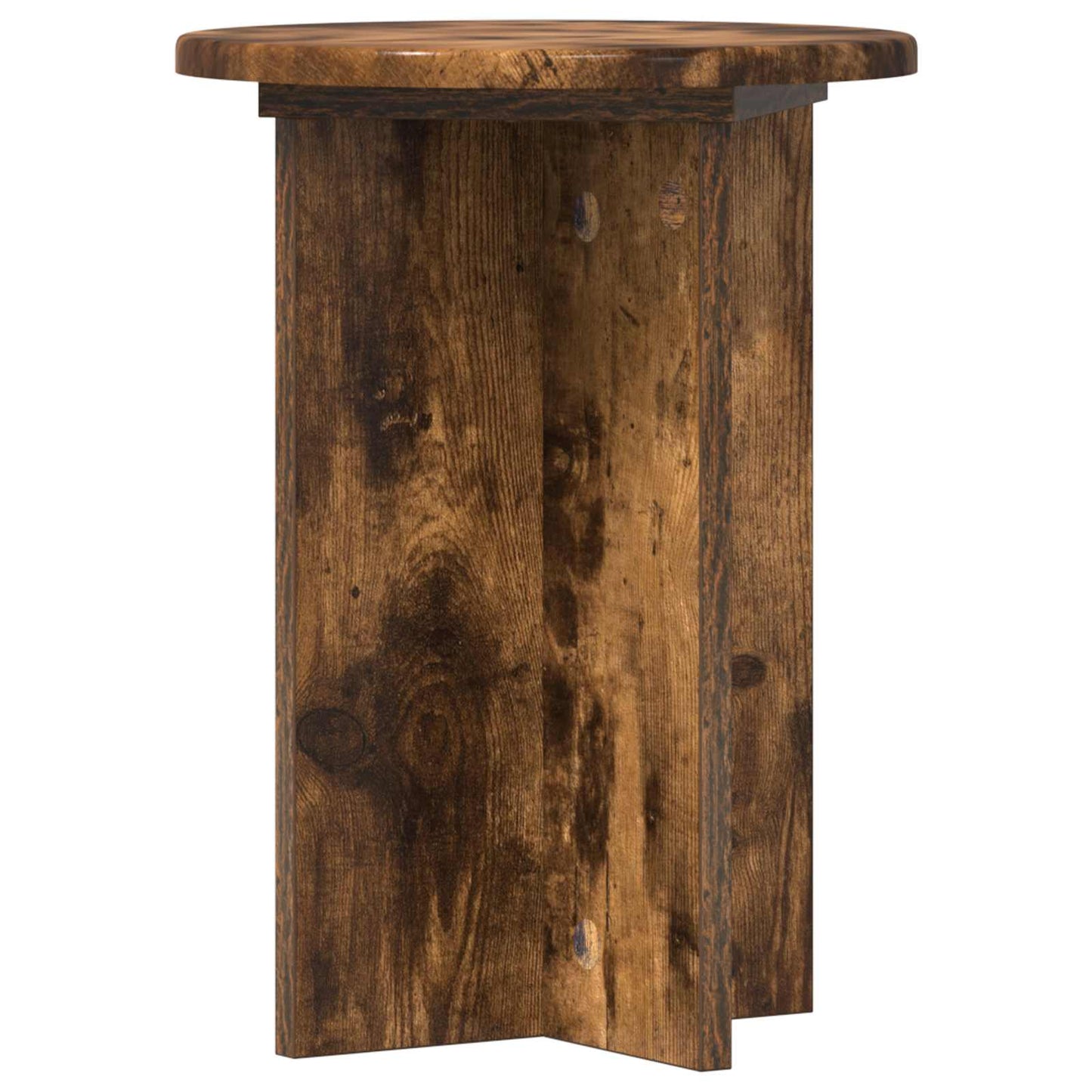 vidaXL Plant Stand 2 pcs Smoked Oak Ø29.5 x 40 cm Engineered Wood