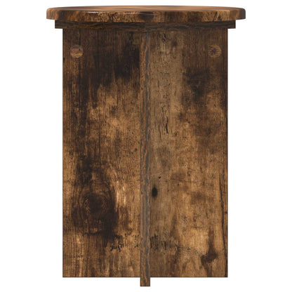 vidaXL Plant Stand 2 pcs Smoked Oak Ø29.5 x 40 cm Engineered Wood