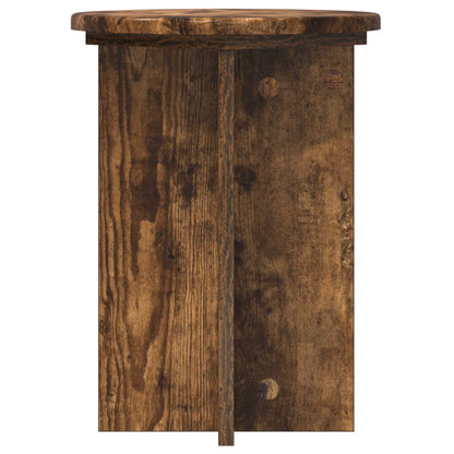 vidaXL Plant Stand 2 pcs Smoked Oak Ø29.5 x 40 cm Engineered Wood
