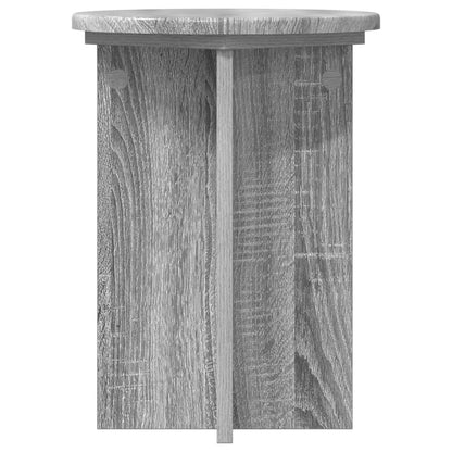 vidaXL Plant Stand 2 pcs Grey Sonoma Ø29.5 x 40 cm Engineered Wood