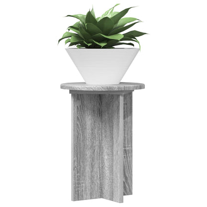 vidaXL Plant Stand 2 pcs Grey Sonoma Ø29.5 x 40 cm Engineered Wood