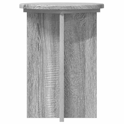 vidaXL Plant Stand 2 pcs Grey Sonoma Ø29.5 x 40 cm Engineered Wood