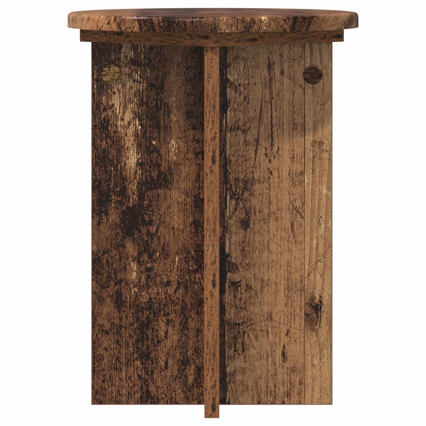 vidaXL Plant Stand 2 pcs Old Wood Ø29.5 x 40 cm Engineered Wood