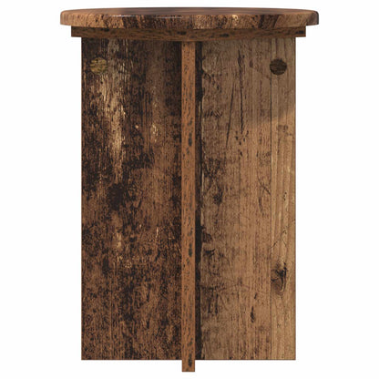 vidaXL Plant Stand 2 pcs Old Wood Ø29.5 x 40 cm Engineered Wood
