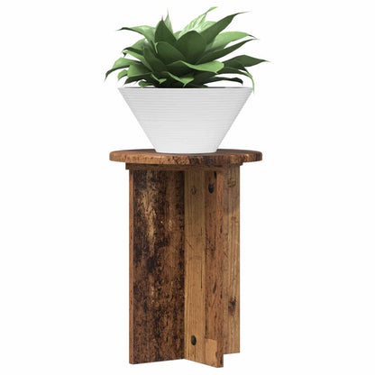 vidaXL Plant Stand 2 pcs Old Wood Ø29.5 x 40 cm Engineered Wood