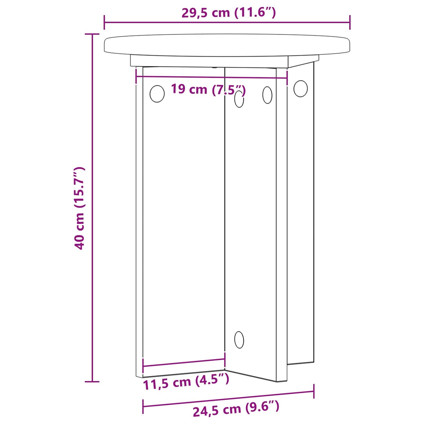 vidaXL Plant Stand 2 pcs Old Wood Ø29.5 x 40 cm Engineered Wood