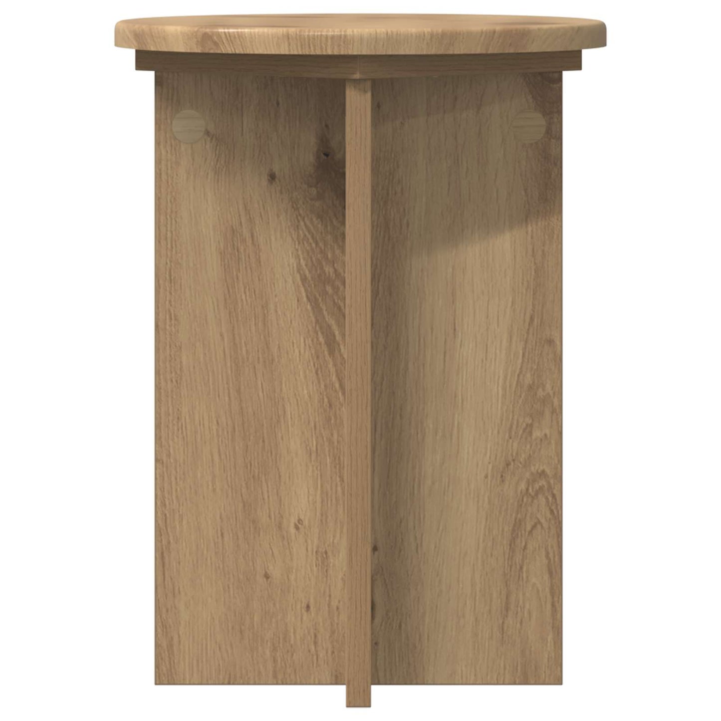 vidaXL Plant Stand 2 pcs Artisan Oak Ø29.5 x 40 cm Engineered Wood