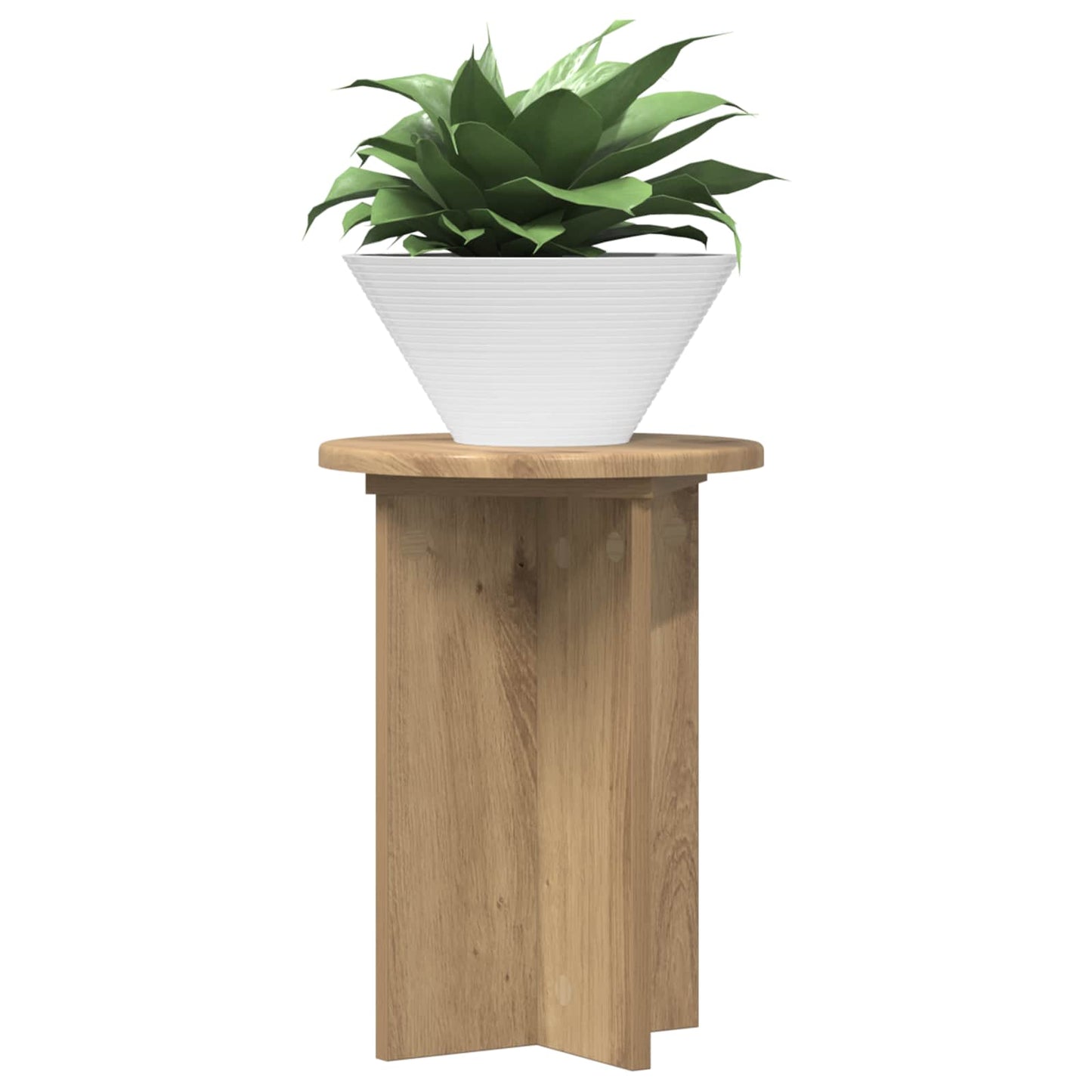 vidaXL Plant Stand 2 pcs Artisan Oak Ø29.5 x 40 cm Engineered Wood