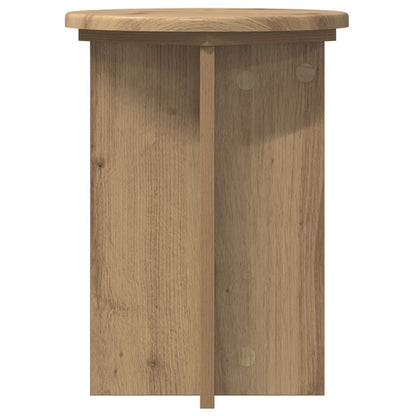 vidaXL Plant Stand 2 pcs Artisan Oak Ø29.5 x 40 cm Engineered Wood