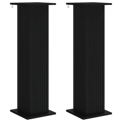 vidaXL Plant Stand 2 pcs Black 30.5 x 30 x 100.5 cm Engineered Wood