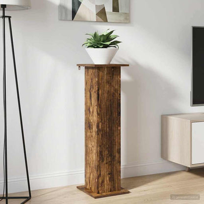 vidaXL Plant Stand Smoked Oak 30.5 x 30 x 100.5 cm Engineered Wood