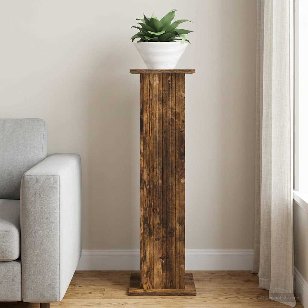 vidaXL Plant Stand Smoked Oak 30.5 x 30 x 100.5 cm Engineered Wood