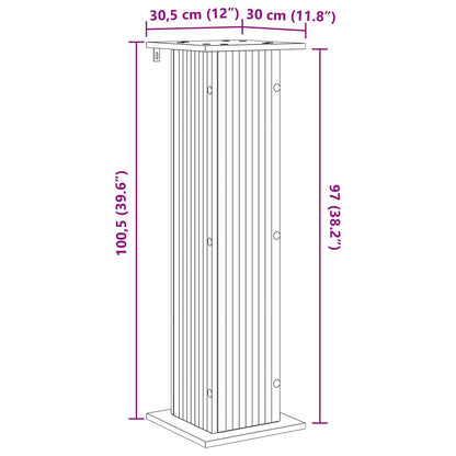 vidaXL Plant Stand Artisan Oak 30.5 x 30 x 100.5 cm Engineered Wood