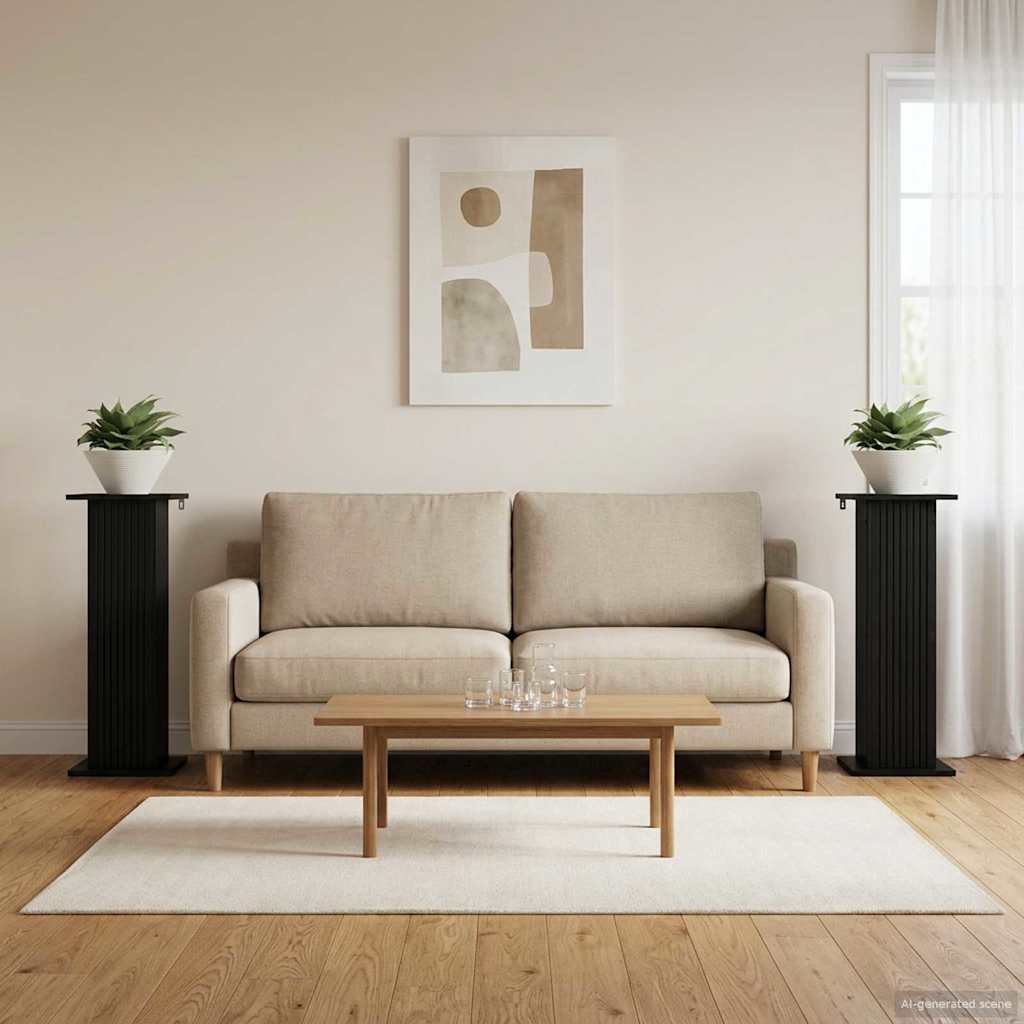 vidaXL Plant Stand 2 pcs Black 30.5 x 30 x 80.5 cm Engineered Wood