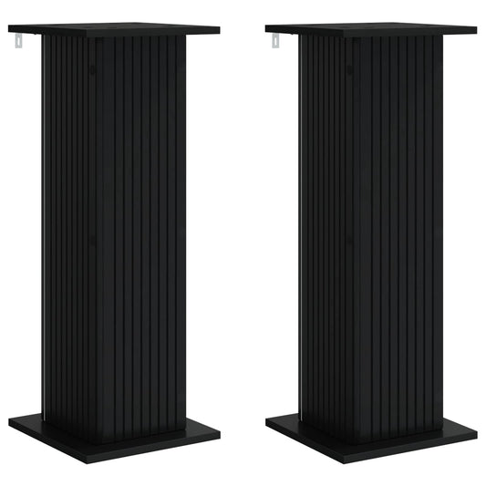 vidaXL Plant Stand 2 pcs Black 30.5 x 30 x 80.5 cm Engineered Wood