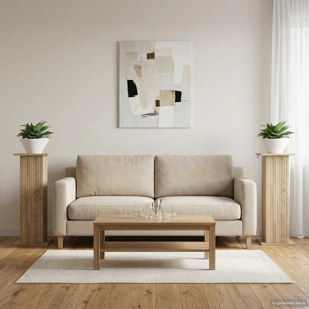 vidaXL Plant Stand 2 pcs Sonoma Oak 30.5 x 30 x 80.5 cm