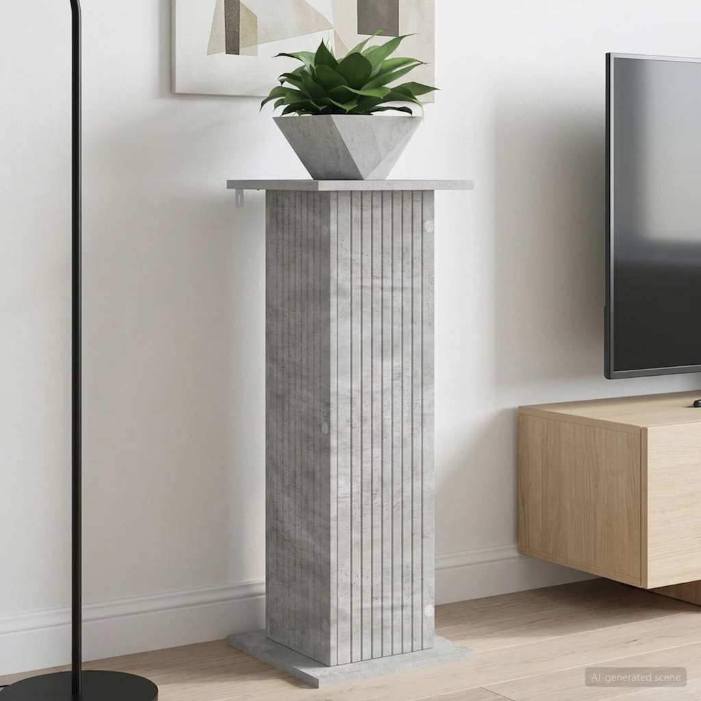 vidaXL Plant Stand Concrete Grey 30.5 x 30 x 80.5 cm Engineered Wood
