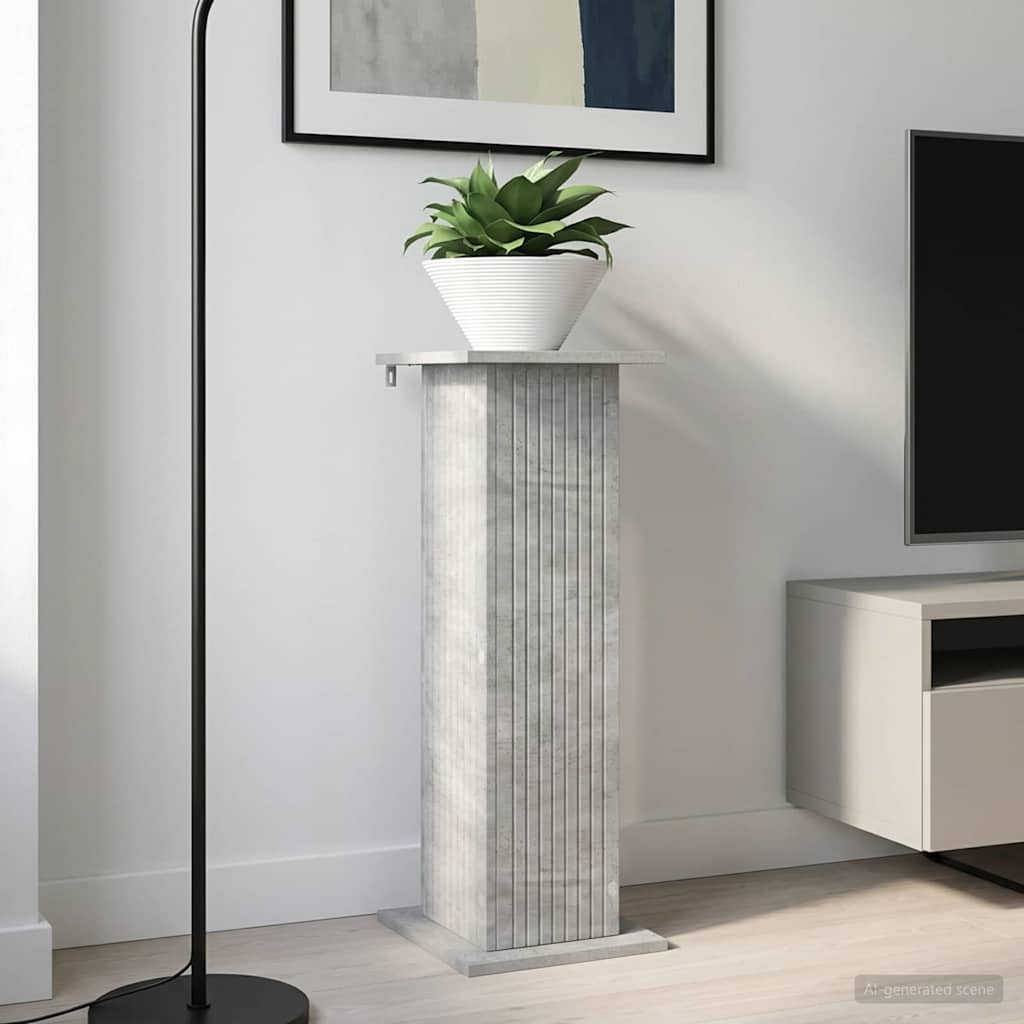 vidaXL Plant Stand 2 pcs Concrete Grey 30.5 x 30 x 80.5 cm
