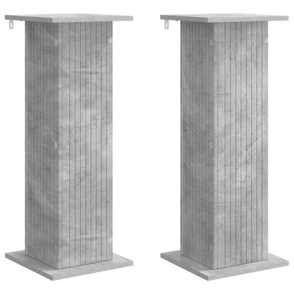 vidaXL Plant Stand 2 pcs Concrete Grey 30.5 x 30 x 80.5 cm