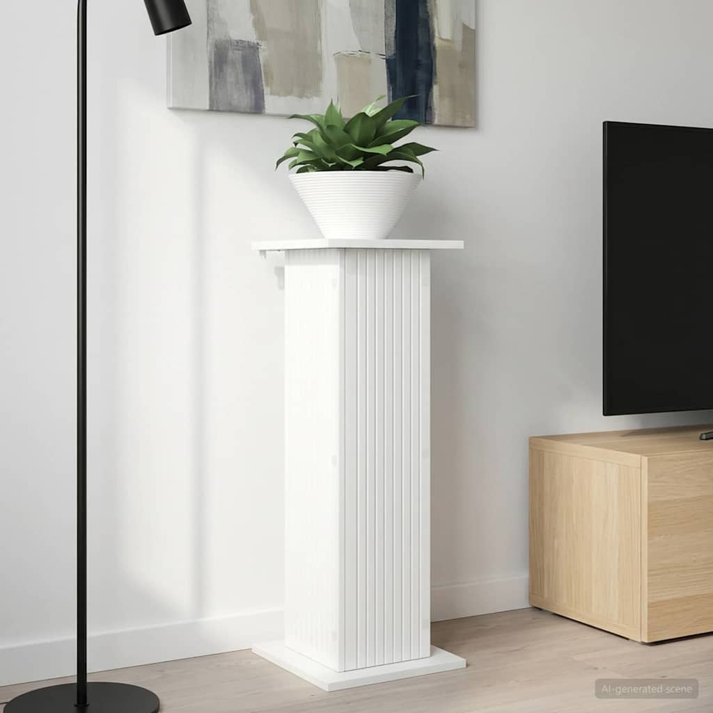 vidaXL Plant Stand High Gloss White 30.5 x 30 x 80.5 cm