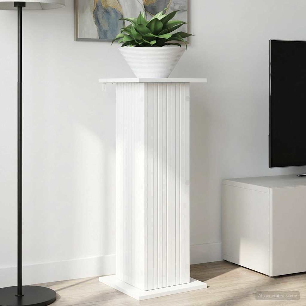 vidaXL Plant Stand 2 pcs High Gloss White 30.5 x 30 x 80.5 cm
