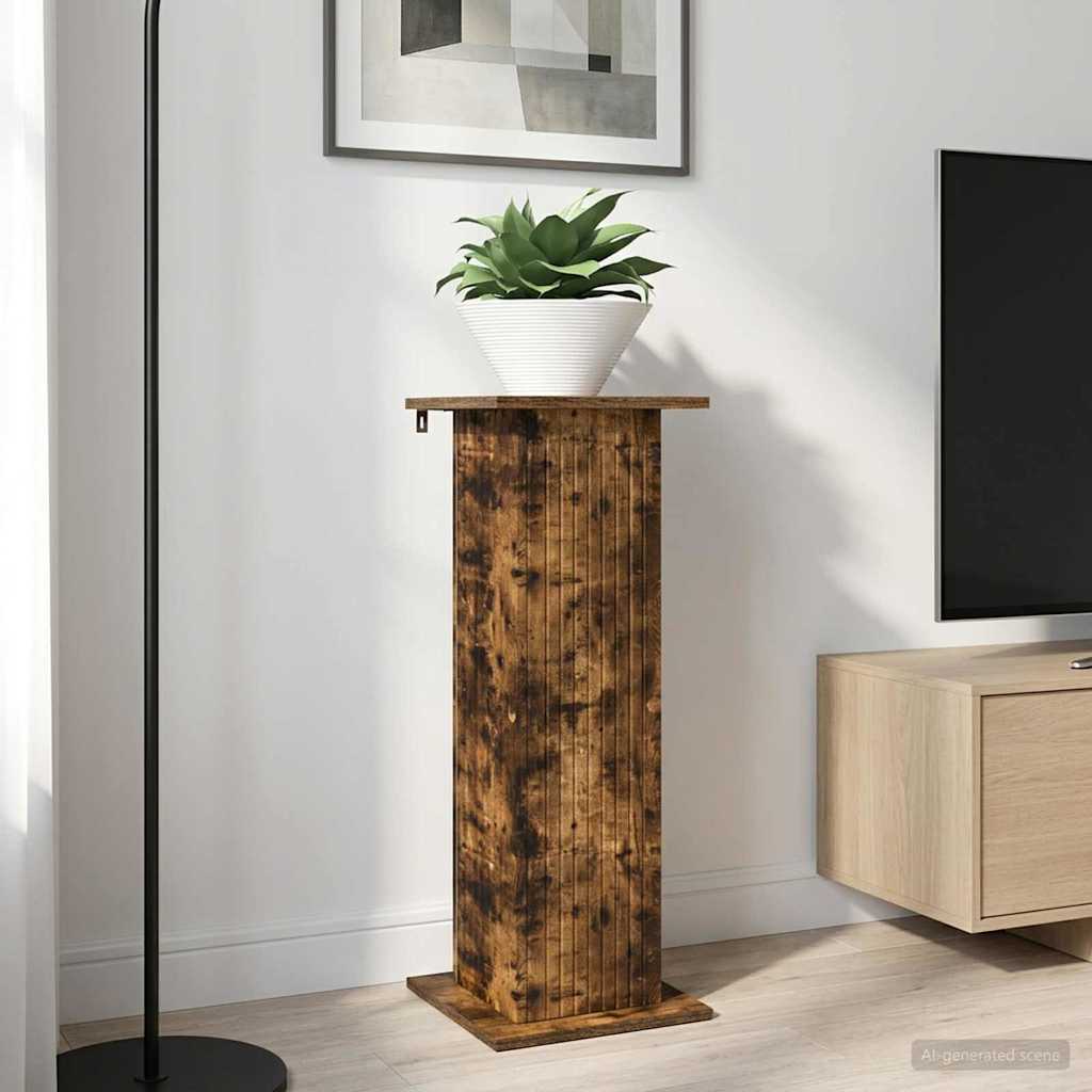 vidaXL Plant Stand 2 pcs Smoked Oak 30.5 x 30 x 80.5 cm