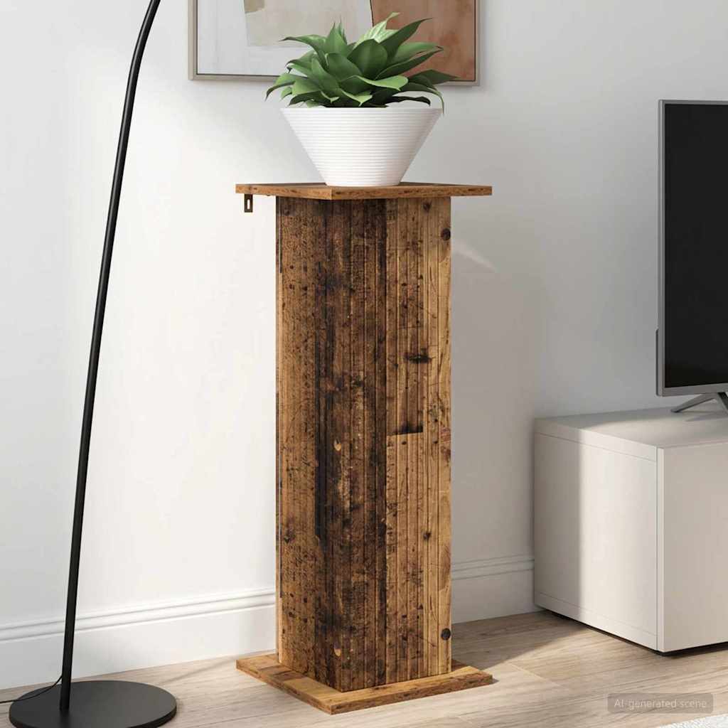 vidaXL Plant Stand 2 pcs Old Wood 30.5 x 30 x 80.5 cm Engineered Wood